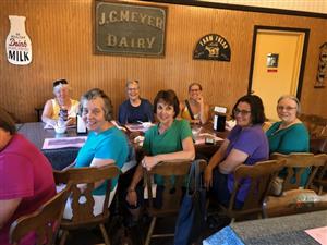women enjoy fellowship at Meyer's dairy